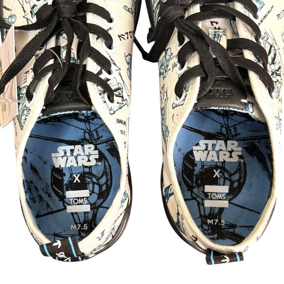 NWB Star Wars x TOMS Trvl Lite Low Men's Shoes Characters Sketch Print Size 7.5 - Picture 6 of 16